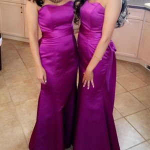 Purple mermaid long dresss